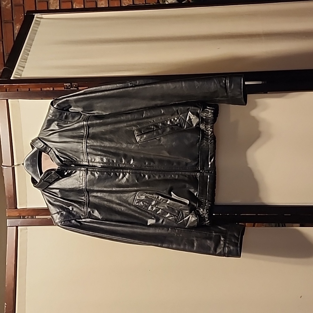 Small Leather Mens Bomber